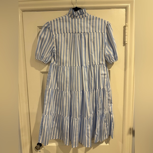 Striped Blue and White Mini Dress - Picture 5 of 5